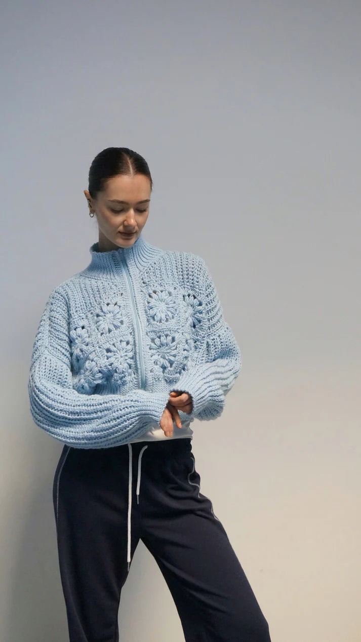 crotch zip up sweater