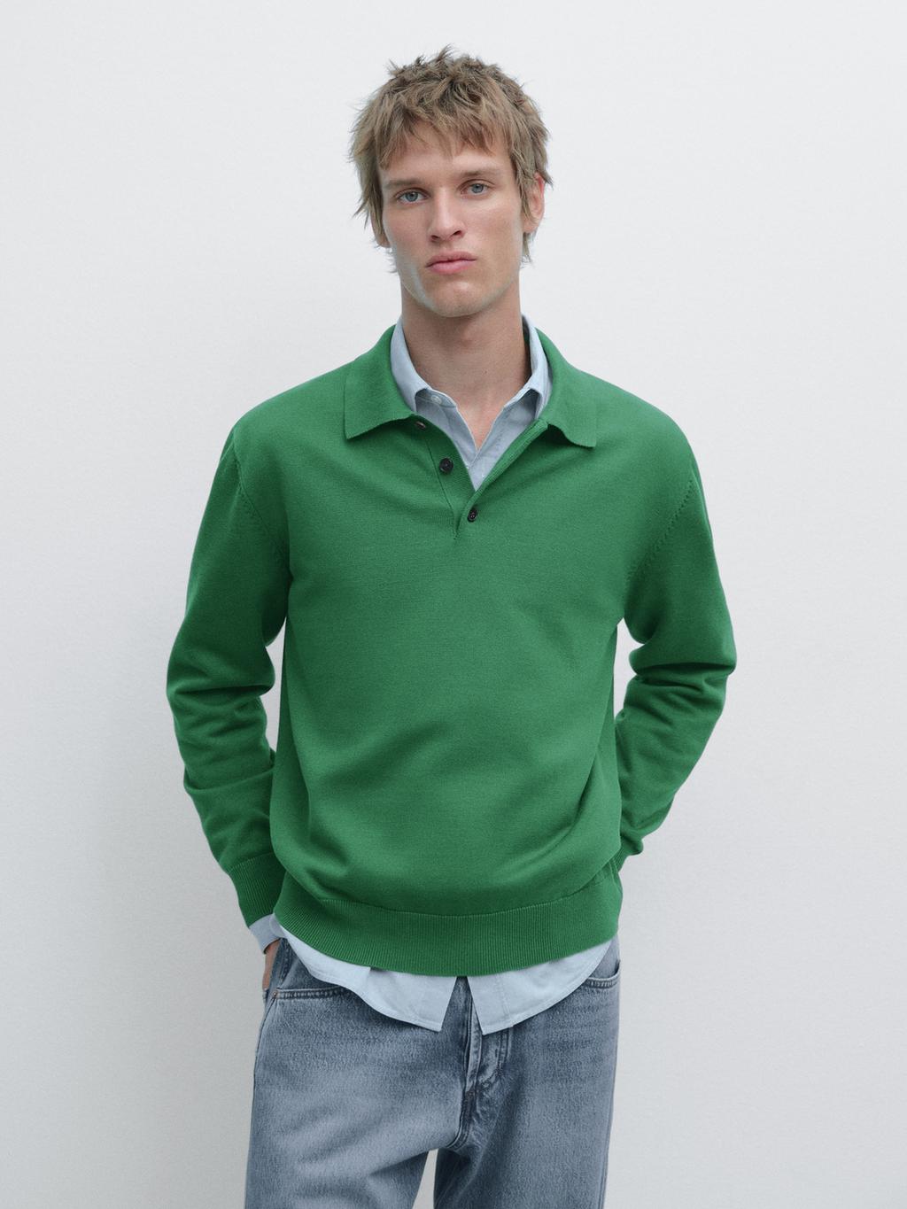 Massimo Dutti Polo Collar Sweater - Limited Edition