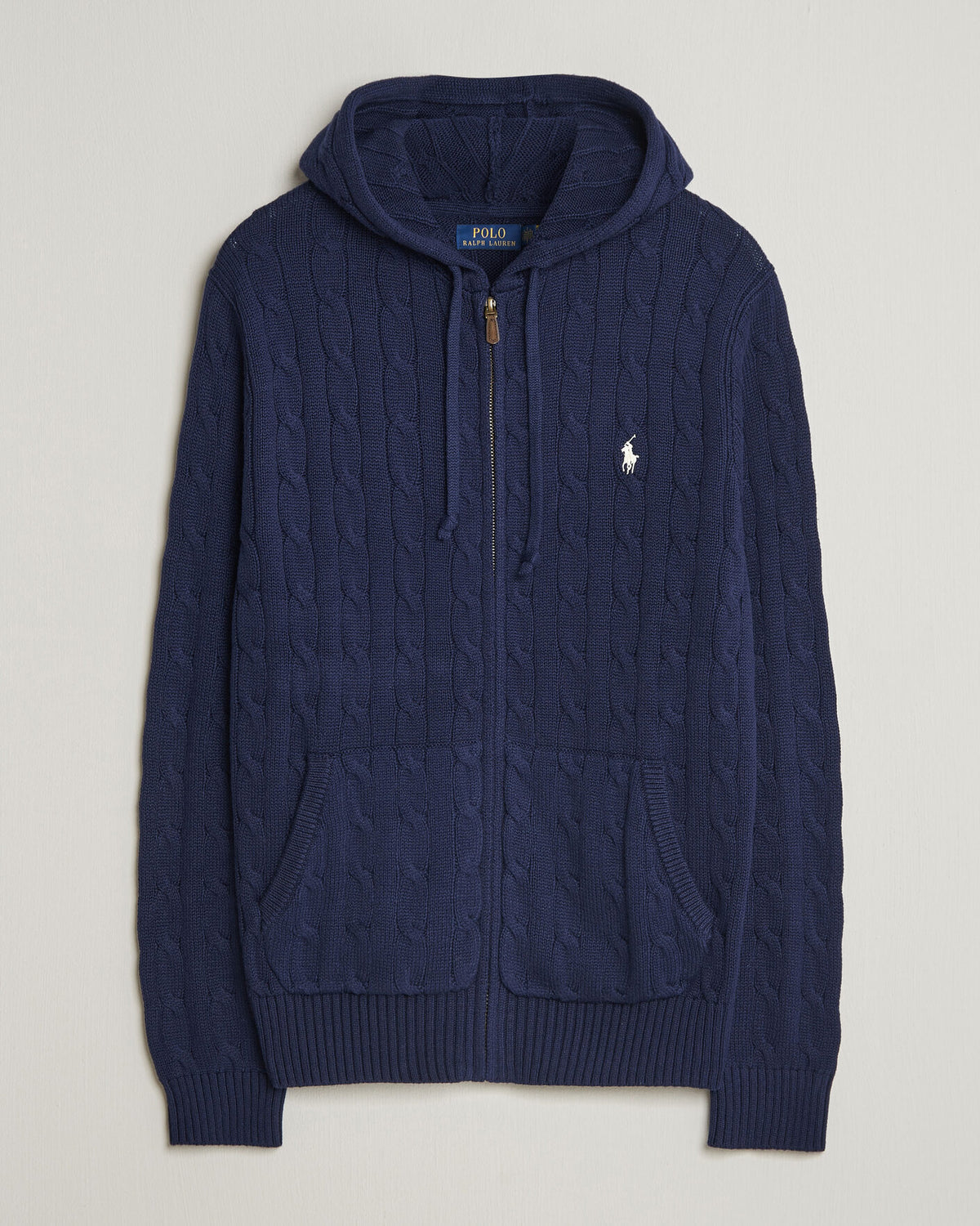 Polo Ralph Lauren Cable Knit Zip Hoodie - Navy
