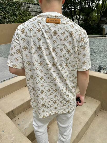 Louis Vuitton Full Print Round Neck Short Sleeves