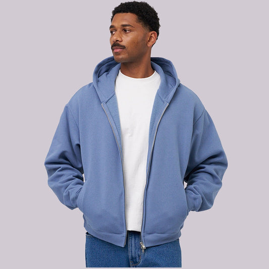 Zipper hooded sweatshirt