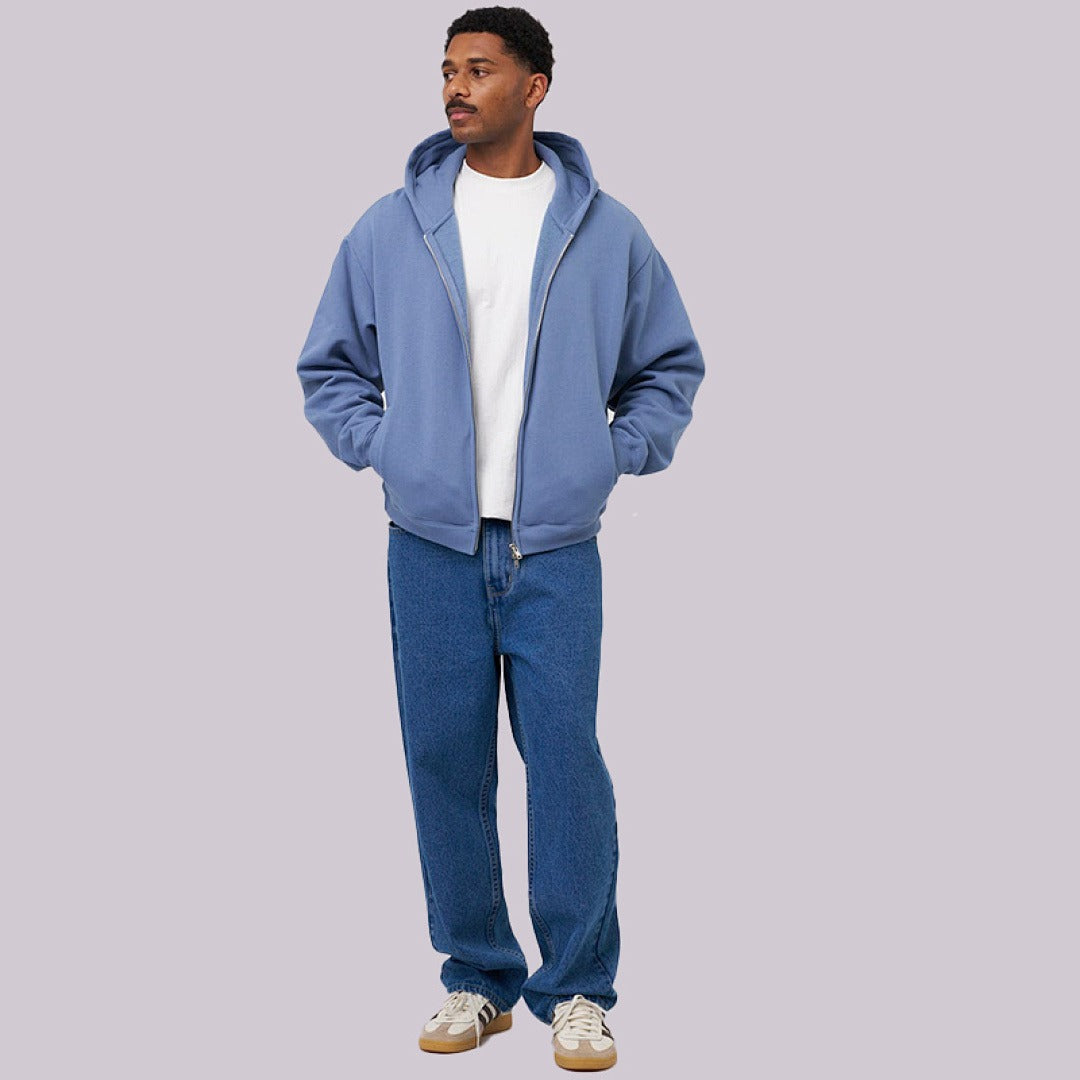 Zipper hooded sweatshirt