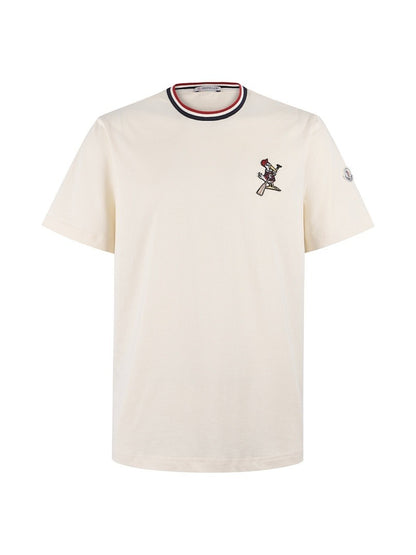 Embroidered Cotton T-Shirt with Logo Patch