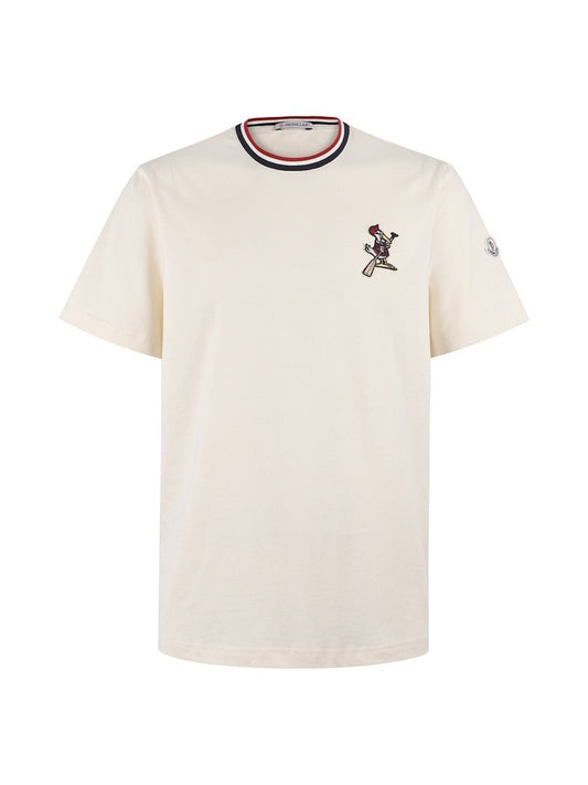 Embroidered Cotton T-Shirt with Logo Patch