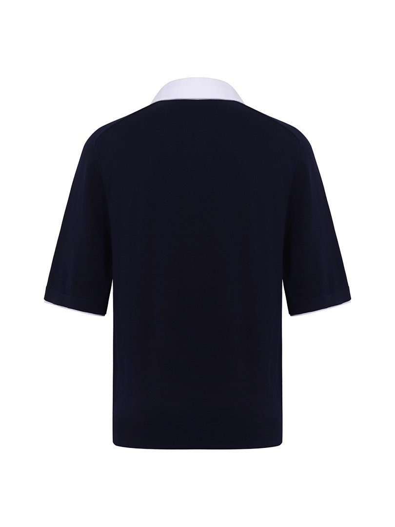 Button-Down Pullover Short-Sleeved Polo Shirt