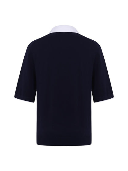 Button-Down Pullover Short-Sleeved Polo Shirt
