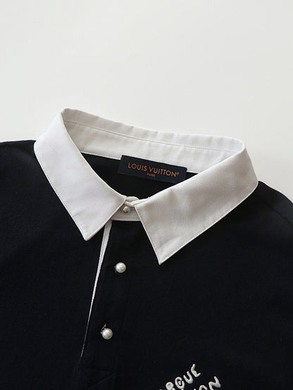 Button-Down Pullover Short-Sleeved Polo Shirt