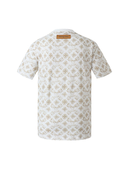 Louis Vuitton Full Print Round Neck Short Sleeves