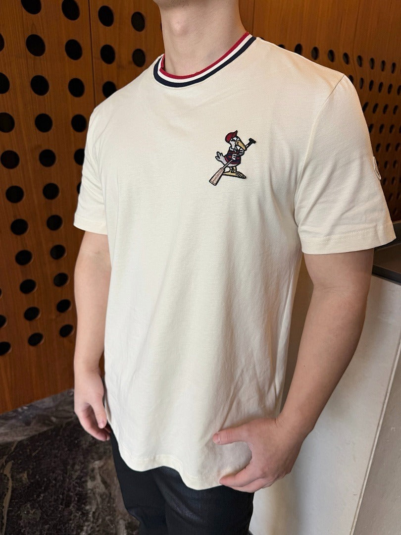 Embroidered Cotton T-Shirt with Logo Patch